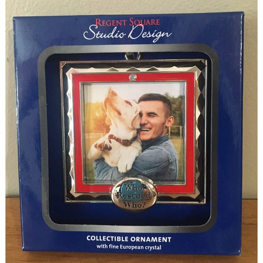 Pet Ornament - WHO RESCUED WHO? - New in the Box - 2.5